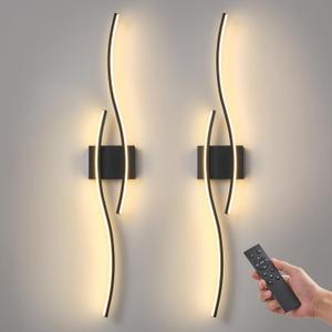 Wireless Wall Sconces Set of Two, Dimmable, 3CCT, Up to 65H Runtime, 31.5 inches