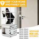 Home Security Door Lock with 8 Screws, Safety Childproof Door Reinforcement Lock Latch (1-Pack), Upgrade Night Lock to Defend Your Home (Silver)