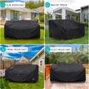Heavy Duty Patio Sofa Cover, Waterproof 3-Seater Outdoor Couch Cover Patio Furniture Covers for Outdoor Furniture Loveseat Couch, 78" L33" D32" H, Black