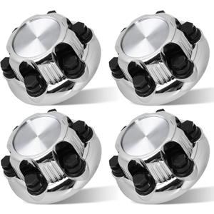 (Set of 4) Chrome Wheel Center Caps 6 Lugs Compatible with Select 16 Inch Van & Truck - Replacement 16" 17" 1999-2012 1571237 15067578 560-05129