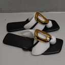 Women's Flip Flops - Summer Outdoor Slip On Casual Flat Sandals with Unique Toe Post Design for Beach Walking Comfort, White, Size 11