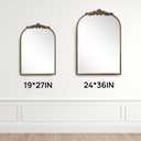 Ornate Baroque Vintage Gold Mirror - 19"X27" Arched Antique Brass Mirror with Full Metal Frame - Perfect for Entryway, Fireplace, Living Room, Hallway, or Bathroom Décor