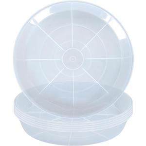 Clear Plant Saucer 6 Pack 4 6 7 8 10 12 14 16 inch, Heavy Duty Plastic Plant Tray Saucers for Indoors Outdoors, Plant Drainage Tray, Flower Planter Water Drip Trays for Pot (6", Clear)