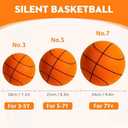 Silent Basketball, 2025 Upgrade Dribble Dream Silent Basketball The Handleshh Silent Basketball Dribbling Indoor, Foam Basketball Indoor Training Quiet Ball Gift for Youth (NO.7, Orange)