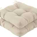 IASEAHK Outdoor Chair Cushions Set of 2, 19" x 19" x 5", Waterproof Outdoor Seat Cushions for Patio Furniture, Fade-Resistant Patio Chair Cushion, Dining Wicker Chair Pads for Porch Garden, Beige