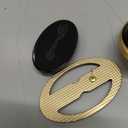 Oval Black & Gold Tone Clip on Earrings