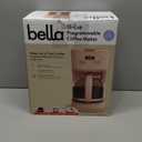 bella 12 Cup Programmable Coffee Marker, Reusable Dishwasher Safe Accessories, Easy LCD diaply, Auto Shutoff, 900 watt, Blossom