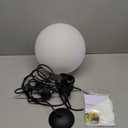 Globe Plug-in Pendant Lights - Black Mid Century Light Fixture with Milk Glass, Modern Ceiling Chandelier, Large Hanging Pendant Light for Kitchen, Bedroom, Living Room, Dinning Room, Hallway