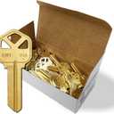 Kwikset Key Blanks in Premium Brass Quality | KW1 Uncut Blank Keys for Home and Professional Use | Pack of 50 Keys