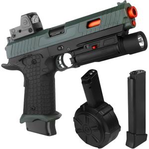 Electric Gel Blaster Toys New X5, Full Auto Splat-Blaster Includes Drum and Goggles for Outdoor Team Game, X2 Upgrade Version for Ages 14+,Green