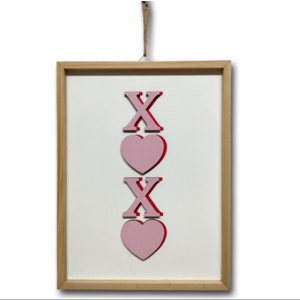 Holiday Home 8-inch Block Sign Picture Valentines Day - XOXO, Pack of 2