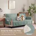 Sage Blue Loveseat Covers for 2 Cushion Couch, Water Repellent Slip Covers for Sofa, Washable Love Seat Quilted Couch Covers, Pet Friendly Loveseat Slipcovers (Loveseat 48", Sage Blue)