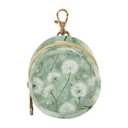 Dreamy Green Dandelions Pacifier Holder with Clip Pacifier Case for Diaper Bag Round Baby Pacifier Pouch Box Bag Portable for Boys Girls Nursery