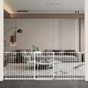 WAOWAO Baby Gate 85.83-95.25" Extra Wide Pressure Mounted Walk Through Swing Auto Close Safety White Metal Toddler Kids Child Dog Pet Puppy for Stairs,Doorways,Kitchen