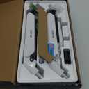 EVEO Premium Dual Monitor Mount 14"-35 Dual Monitor Arm VESA Bracket Adjustable Height Gas Spring Dual Monitor Stand, Screen Full Motion Dual Monitor Arm-Computer Monitor Stand for 2 Screens - White