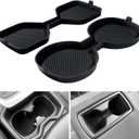 REMOCH 3D Cup Holder Inserts for Toyota RAV4 Accessories 2025 2024 2023 2022 2021 2020 2019 Silicone Cup Coaster Mats Pad Center Console Liner (2Pcs Set, Black Trim)