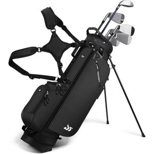 Golf Stand Bag with Cooler Pocket, Lightweight Sunday Carry Bag with Glove Patch & Tee Holder, Portable for Driving Range & Par 3 Course, Men & Women