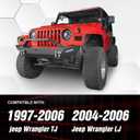 YZONA for Wrangler TJ LJ Flat Front & Rear Fender Flares Compatible with 1997-2006 Jeep Wrangler TJ & 2004-2006 Jeep Wrangler LJ, Off-Road Heavy Duty Steel Mud Guard Combo Wheel Fenders 4 PCS Kit