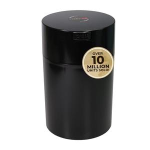 COFFEEVAC 1LB Patented Airtight Multi-use Vacuum Works as Smell Proof Ground Coffee Bean Containers. Black Cap and Body, 1.85-Liter/1.6-Quart