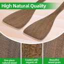 Ecavria 2PCS Wooden Spatula, 12.8IN Wooden Flat Frying Spatulas, Long Handle Wood Turner for Non-Stick Cookware, Natural Wood Cooking Utensils, Healthy, Sturdy & Heat-Resistant