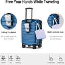 KYME Carry On Luggage Hardshell 20 Inch Suitcase with Wheels,Lt Blue, Expandable Carry-On 20-Inch