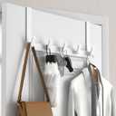 Over The Door Hooks Hanger, Heavy Duty Rack for Winter Coat, Fits 1 3/4" Doors, L7U - Bathroom Accessories and Towel Organizer Holder - White