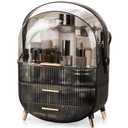 CANITORON Makeup Organizer,Skincare Organizer with 2 Drawers and Transparent Cover,Cosmetic Display Case for Vanity Organizer and Bathroom Countertop Storage, Large