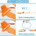 Fuwidvia 3 Pack Airplane Launcher Toys, 13.2'' LED Foam Glider Catapult Plane Toy for Boys, 2 Flight Modes Outdoor Flying Toys Birthday Gifts for Boys Girls 4 5 6 7 8 9 10 11 12 Year Old (Blue&green&orange)