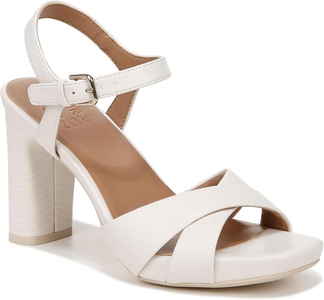 Naturalizer Womens Morgan Ankle Strap Dress Sandal Warm White 7.5 M