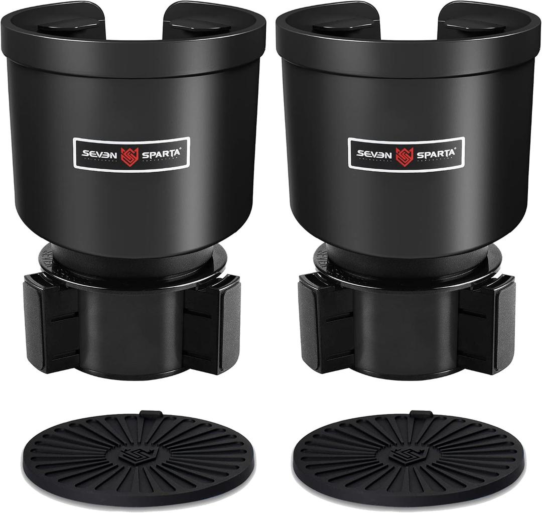 Upgraded Car Cup Holder Expander Adapter with Offset Adjustable Base, Compatible with Yeti 14/24/36/46oz Ramblers, Hydro Flasks 32/40oz, Other Large Bottles Mugs in 3.5"-4.0", 2 Pack