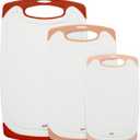 Glad Cutting Boards for Kitchen - 3pc Cutting Board Set with Juice Grooves and Non Slip Handles - Assorted Sizes for Meat, Vegetables, and Fruit - Non Porous, Dishwasher Safe, Rust