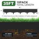 Galvanized Steel Landscape Edging Border 10 Packs 42'' L x 6.5'' H, Metal Landscape Garden Edging Border with 10 Stakes, Hammer-in Lawn Edging for Landscaping, Flower Bed, Yard, Pathway (35ft Total)