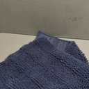 Yimobra Bathroom Rug Set 2 Piece, Soft Absorbent Chenille Bath Mat Set, Non Slip Machine Washable Quick Dry, Plush Shower Rugs for Bathroom Floor Sink Tub, Navy Blue, 62x41 inch + 82x50 inch