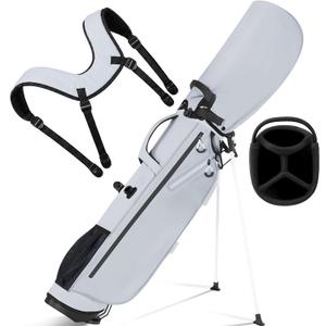 Lightweight Golf Stand Bag, 4-Way Full-Length Dividers, Holds Up to 10 Clubs, 3.7 lbs Golf Bag with Dual Straps & Stand for Driving Range, Par 3, and Standard Courses