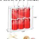 Ohuimrt 20 PCS Clear Plastic Gift Bags with Handles, 9.84 x 9.84 x 3.54 Inches Reusable Party Favor Bags with Ribbon Transparent Gift Wrap Bags Bulk for Weddings Birthdays