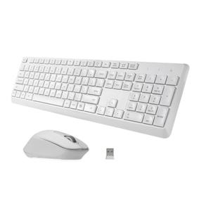 HUO JI Wireless Keyboard and Mouse Combo, Quiet and Soft, Full-Size,  2.4Ghz Computer Keyboard and Ergonomic Wireless Mouse for Windows, Mac Desktop/Laptop/PC/PS