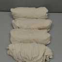 Smiry Waterproof Seat Covers for Dining Room Chairs Set of 4, Stretch Jacquard Removable Washable Chair Seat Slipcovers Protector, No Rear Covers, Beige