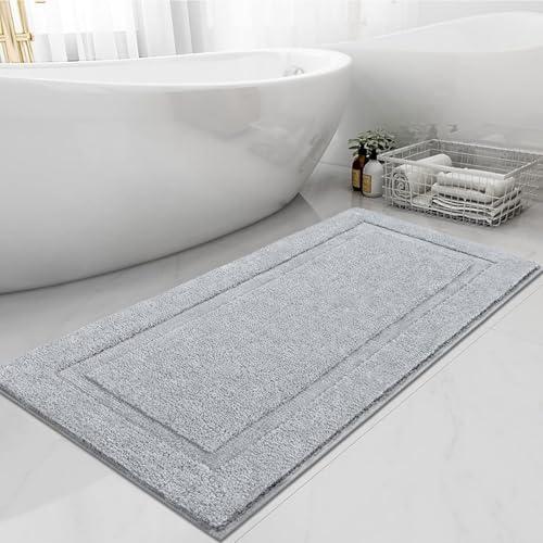 SHACOS Super Soft Bathroom Rugs Runner 20x47 inch Non Slip Washable Long Bath Rugs Bath Mats for Bathroom Floor Tub Shower Decor Accessories, Grey 1'8" x 3'11"
