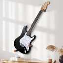 Electric Guitar Wall Mount Hanger Horizontal Hidden Design, Solid Wood Holder with Adjustable Hooks, Neck Protection (Brown)