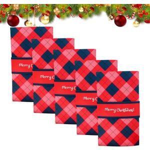 5PCS Handmade Christmas Gift Card Booklet, DIY Holiday Gift Card Sleeve Book, Pull-out Design Merry Christmas Gift Card Book for Family, Friends, and Group Gifting