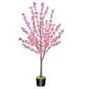 HUAESIN 4.4FT Artificial Cherry Blossom Tree Decor Fake Pink Flowers Sakura Tree Faux Plants Indoor Decor for Spring Living Room Home House Entryway Bedroom Office Inside Wedding Party Outdoor