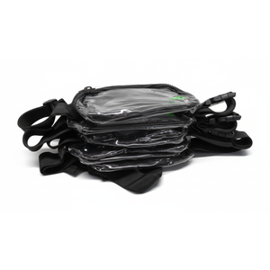 10 anywhere belt bag, clear, black strap