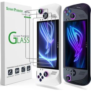 amFilm 3 Pack Screen Protector for ASUS ROG Xbox Ally X/ROG Xbox Ally 2025 / ROG Ally X 2024 / ROG Ally 2023 7'' | 9H+ Tempered Glass | Military-Grade Drop Protection | Easy Installation | HD Clear