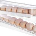 Sylphide Egg Dispenser for Refrigerator, Gravity Fed Egg Dispenser, Egg Holder for Fridge, Food-Grade Auto Rolling Egg Storage Organizer
