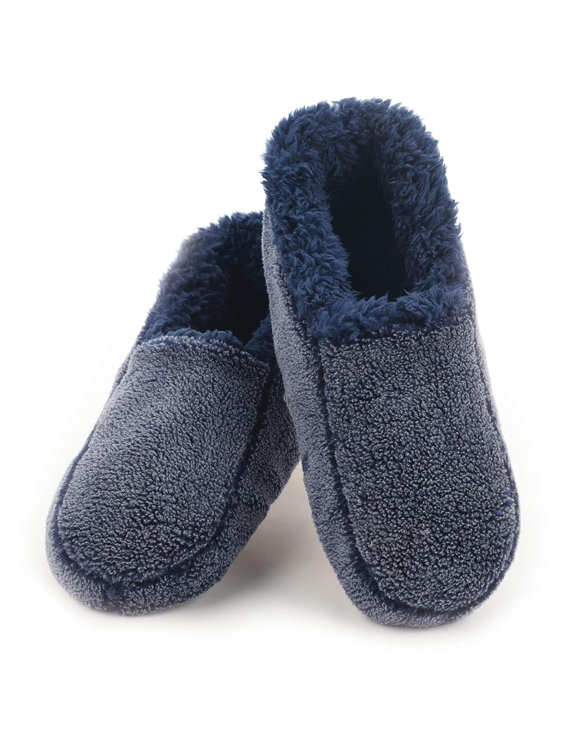 Snoozies Mens Two Tone Fleece Lined Slippers - Comfortable Slippers for Men - Two Tones Medium