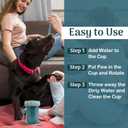 2 x Dog Paw Cleaner Cup - Plastic Paw Cleaner for Dogs w/Silicone Lid, Soft TPR Bristles & Removable Brush - Ideal Dog Paw Washer for Outdoor & Indoor Use - Easy-to-Use Paw Scrubber for Dogs, Teal