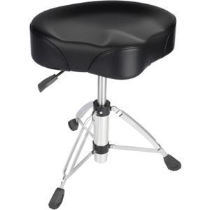 Hydraulic Drum Throne, Saddle Drum Stool with 450lbs Weight Capacity, Professional Motorcycle-Style Padded Drum Chair, Height Adjustable for Adult Drummers, Percussionists, and Studio Use