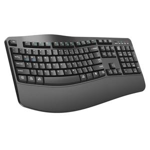 Wireless Keyboard and Mouse Combo,2.4G Full Size Wave Keys Ergonomic Keyboard with Wrist Rest for Natural Typing, 3 DPI Adjustable Ergonomic Silent Mouse for Computer/Laptop/Windows/Mac (Gray)