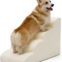 LE SURE Dog Stairs for Large Dogs Pet Steps Ramp for High Bed and Couch with CertiPUR-US Certified Foam with Non-Slip Bottom, Beige, 4 Steps