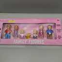 Playkidz Family Figures - Set of 7 Small Toy People for Dollhouse Play, Includes Parents, Sibling, and Pet - Doll House Accessories for Children